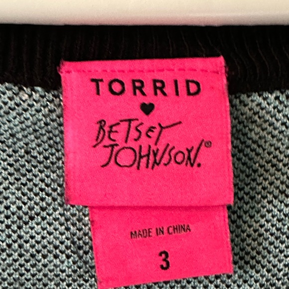 Betsy Johnson by Torrid mint leopard dropped cardigan 3X - Picture 4 of 6